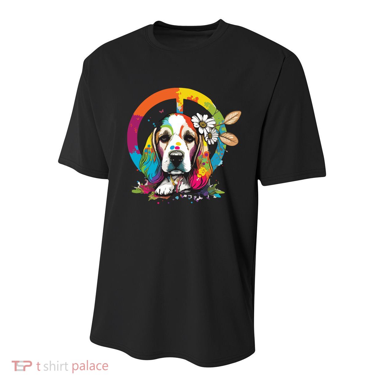 Funny Beagle Dog Hippie Youth Performance Sprint T-Shirt