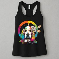 Funny Beagle Dog Hippie Womens Tank Top