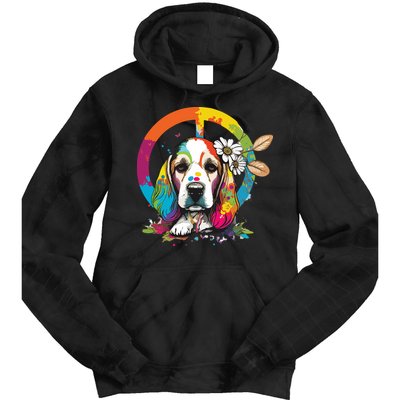 Funny Beagle Dog Hippie Tie Dye Hoodie