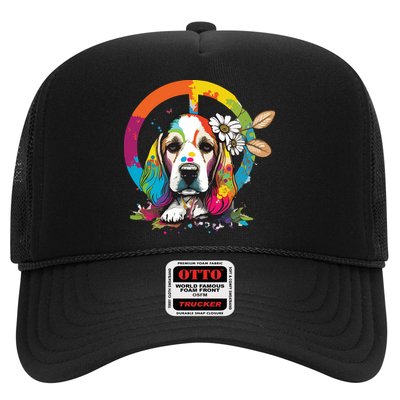 Funny Beagle Dog Hippie Trucker Hat