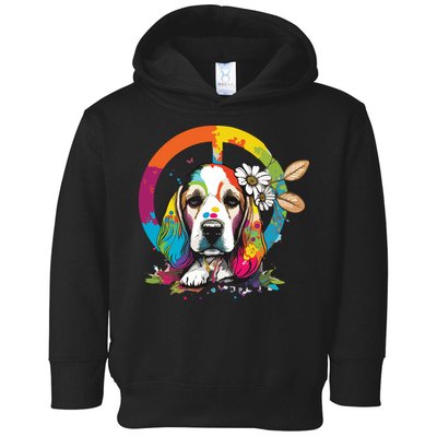 Funny Beagle Dog Hippie Toddler Hoodie