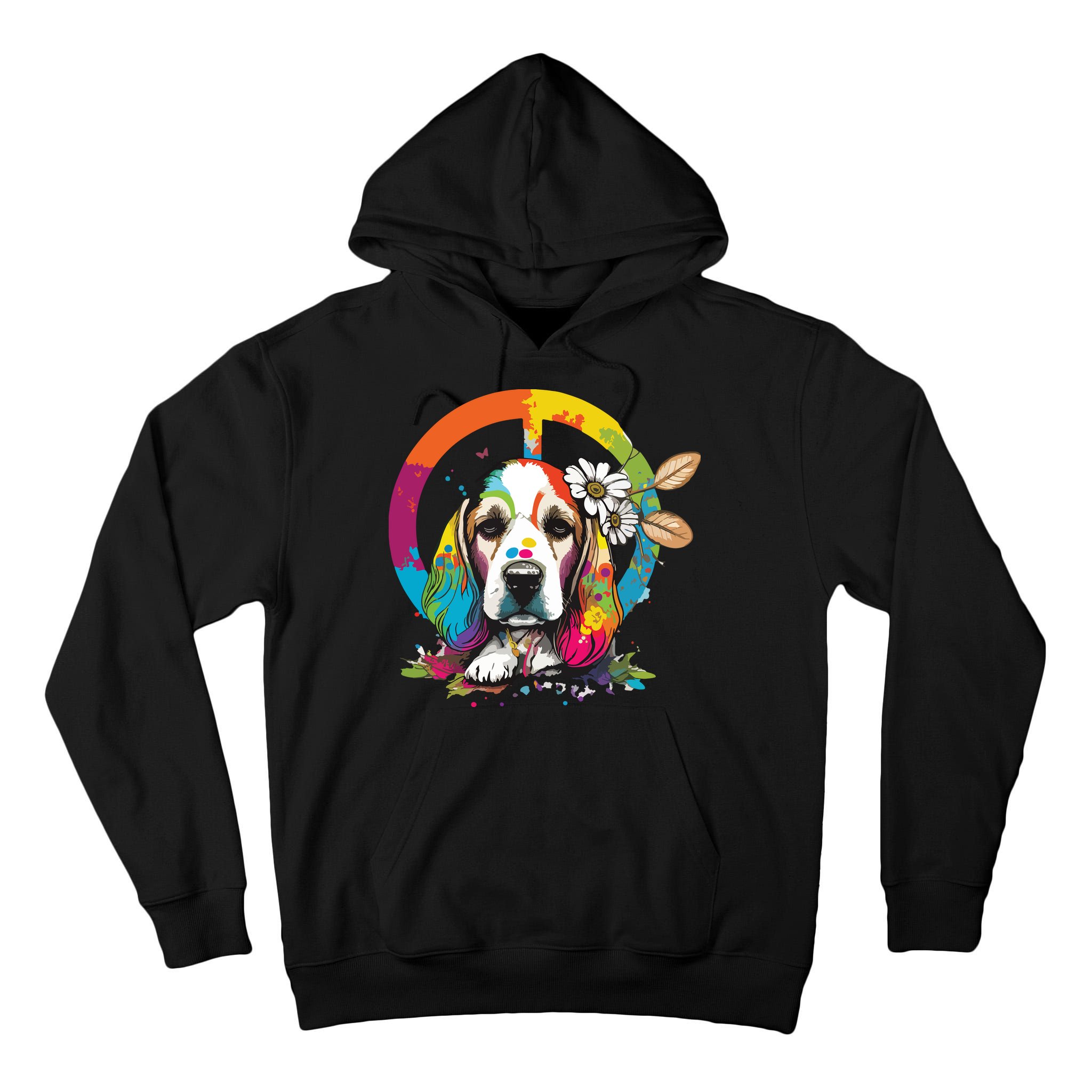 Funny Beagle Dog Hippie Tall Hoodie