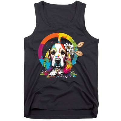 Funny Beagle Dog Hippie Tank Top
