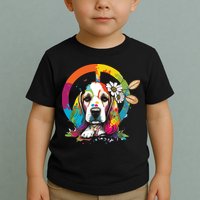 Funny Beagle Dog Hippie Toddler T-Shirt