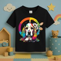 Funny Beagle Dog Hippie Toddler T-Shirt