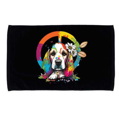Funny Beagle Dog Hippie Microfiber Hand Towel
