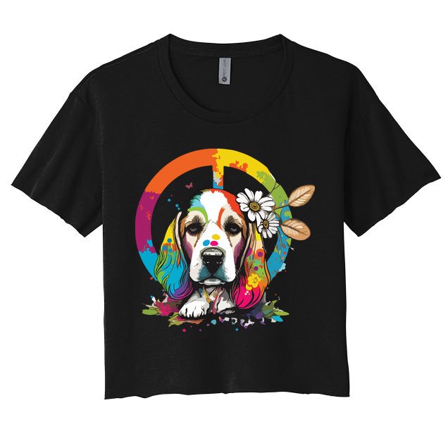 Funny Beagle Dog Hippie Crop Top