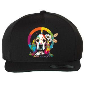 Funny Beagle Dog Hippie Wool Snapback Cap