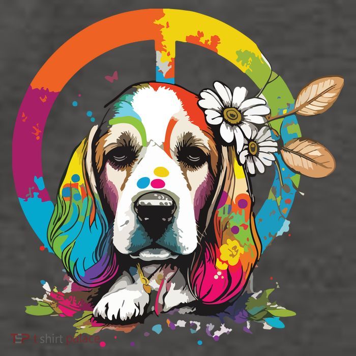 Funny Beagle Dog Hippie Vector Backpack