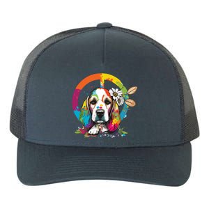 Funny Beagle Dog Hippie Yupoong Adult 5-Panel Trucker Hat