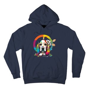 Funny Beagle Dog Hippie Hoodie