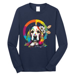 Funny Beagle Dog Hippie Long Sleeve Shirt