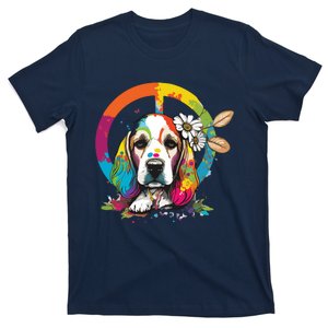 Funny Beagle Dog Hippie T-Shirt