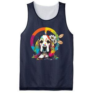 Funny Beagle Dog Hippie Mesh Reversible Basketball Jersey Tank