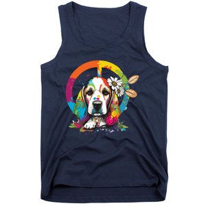 Funny Beagle Dog Hippie Tank Top