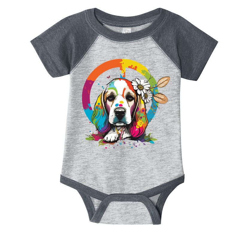 Funny Beagle Dog Hippie Infant Baby Jersey Bodysuit