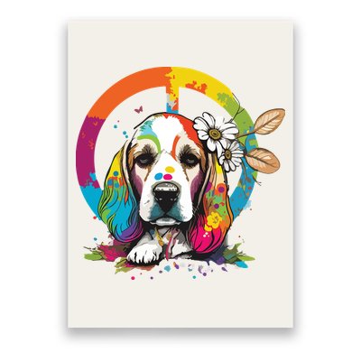 Funny Beagle Dog Hippie Poster