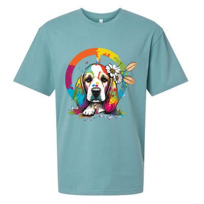 Funny Beagle Dog Hippie Sueded Cloud Jersey T-Shirt