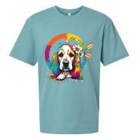 Funny Beagle Dog Hippie Sueded Cloud Jersey T-Shirt