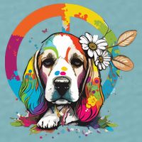 Funny Beagle Dog Hippie Sueded Cloud Jersey T-Shirt