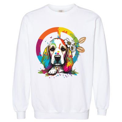 Funny Beagle Dog Hippie Garment-Dyed Sweatshirt