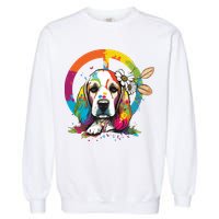 Funny Beagle Dog Hippie Garment-Dyed Sweatshirt