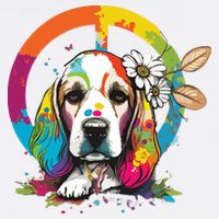 Funny Beagle Dog Hippie Garment-Dyed Sweatshirt