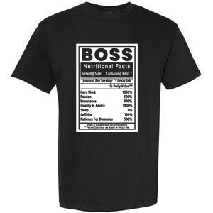 Funny Bosss Day Nutritional Facts Employee Appreciation Garment-Dyed Heavyweight T-Shirt