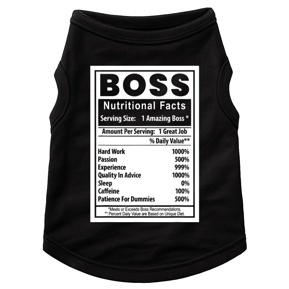 Funny Bosss Day Nutritional Facts Employee Appreciation Doggie Tank