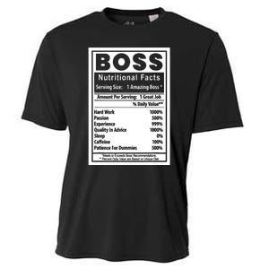 Funny Bosss Day Nutritional Facts Employee Appreciation Cooling Performance Crew T-Shirt