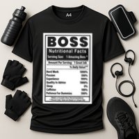 Funny Bosss Day Nutritional Facts Employee Appreciation Cooling Performance Crew T-Shirt