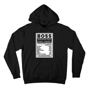 Funny Bosss Day Nutritional Facts Employee Appreciation Hoodie