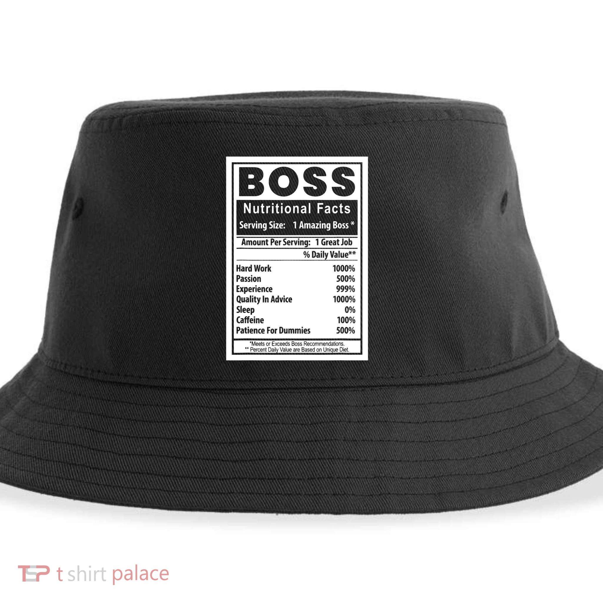 Funny Bosss Day Nutritional Facts Employee Appreciation Sustainable Bucket Hat