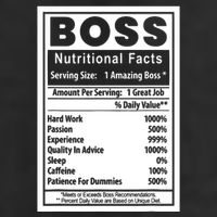 Funny Bosss Day Nutritional Facts Employee Appreciation Adult Drive Performance Visor