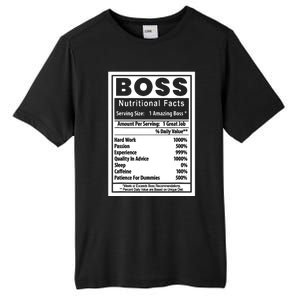 Funny Bosss Day Nutritional Facts Employee Appreciation Tall Fusion ChromaSoft Performance T-Shirt