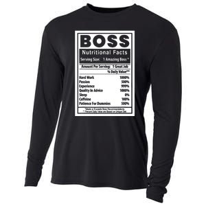 Funny Bosss Day Nutritional Facts Employee Appreciation Cooling Performance Long Sleeve Crew