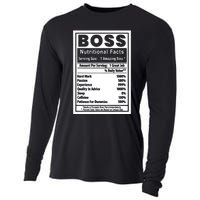 Funny Bosss Day Nutritional Facts Employee Appreciation Cooling Performance Long Sleeve Crew