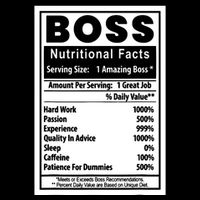 Funny Bosss Day Nutritional Facts Employee Appreciation Cooling Performance Long Sleeve Crew