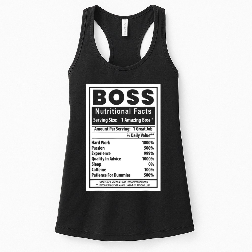 Funny Bosss Day Nutritional Facts Employee Appreciation Womens Tank Top
