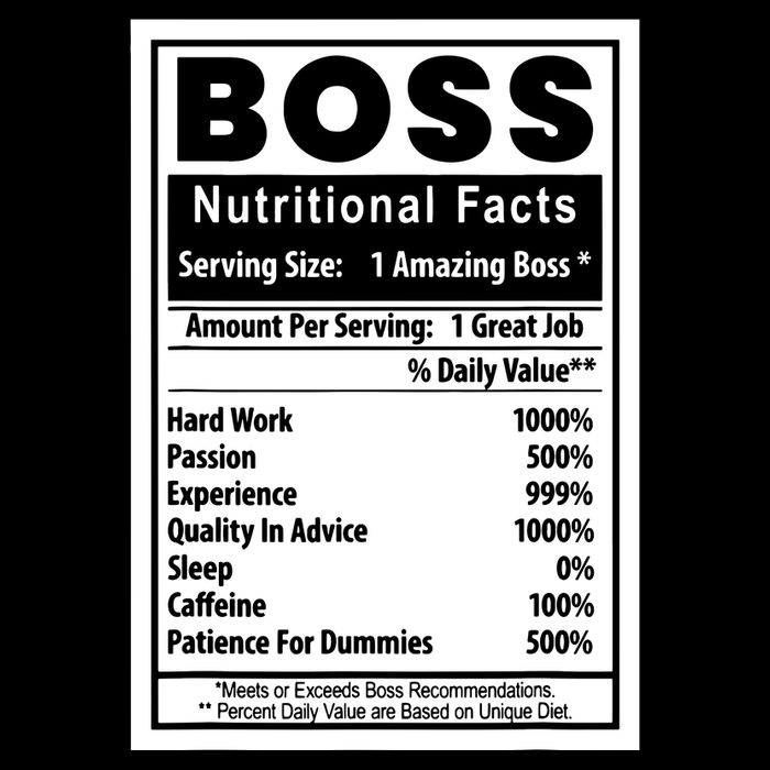 Funny Bosss Day Nutritional Facts Employee Appreciation Cropped Pullover Crew