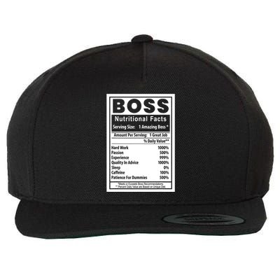 Funny Bosss Day Nutritional Facts Employee Appreciation Wool Snapback Cap