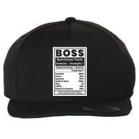 Funny Bosss Day Nutritional Facts Employee Appreciation Wool Snapback Cap