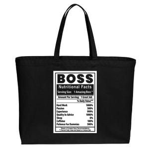 Funny Bosss Day Nutritional Facts Employee Appreciation Cotton Canvas Jumbo Tote