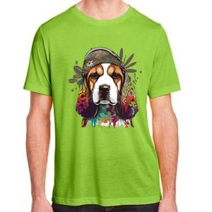 Funny Beagle Dog Hippie Adult ChromaSoft Performance T-Shirt