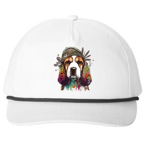 Funny Beagle Dog Hippie Snapback Five-Panel Rope Hat