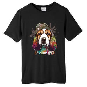 Funny Beagle Dog Hippie Tall Fusion ChromaSoft Performance T-Shirt