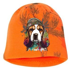 Funny Beagle Dog Hippie Kati - Camo Knit Beanie