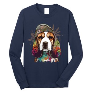 Funny Beagle Dog Hippie Long Sleeve Shirt