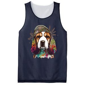 Funny Beagle Dog Hippie Mesh Reversible Basketball Jersey Tank