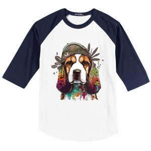 Funny Beagle Dog Hippie Baseball Sleeve Shirt